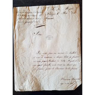 Lettre d’Honorine Ramand à Louis-Philippe